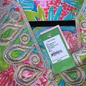 Lilly Pulitzer Gianna Caftan Maxi with Gold embroidered detail size S $228 NWT